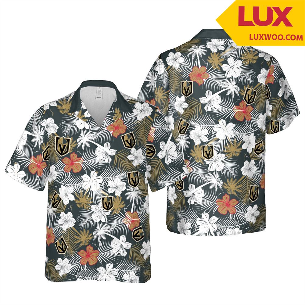 Vegas-golden-knights Nhl Las Vegas Hawaii Floral Ice Hockey Unisex Shirt Th