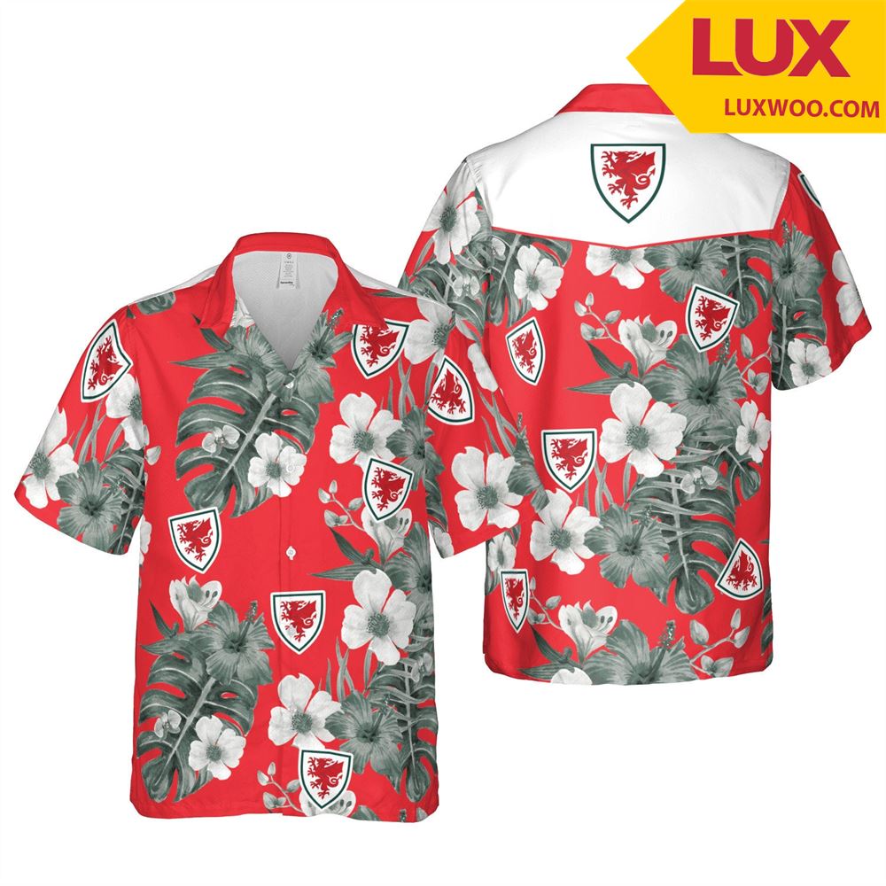 Wales Euro Hawaii Floral Football Unisex Shirt Tha060439