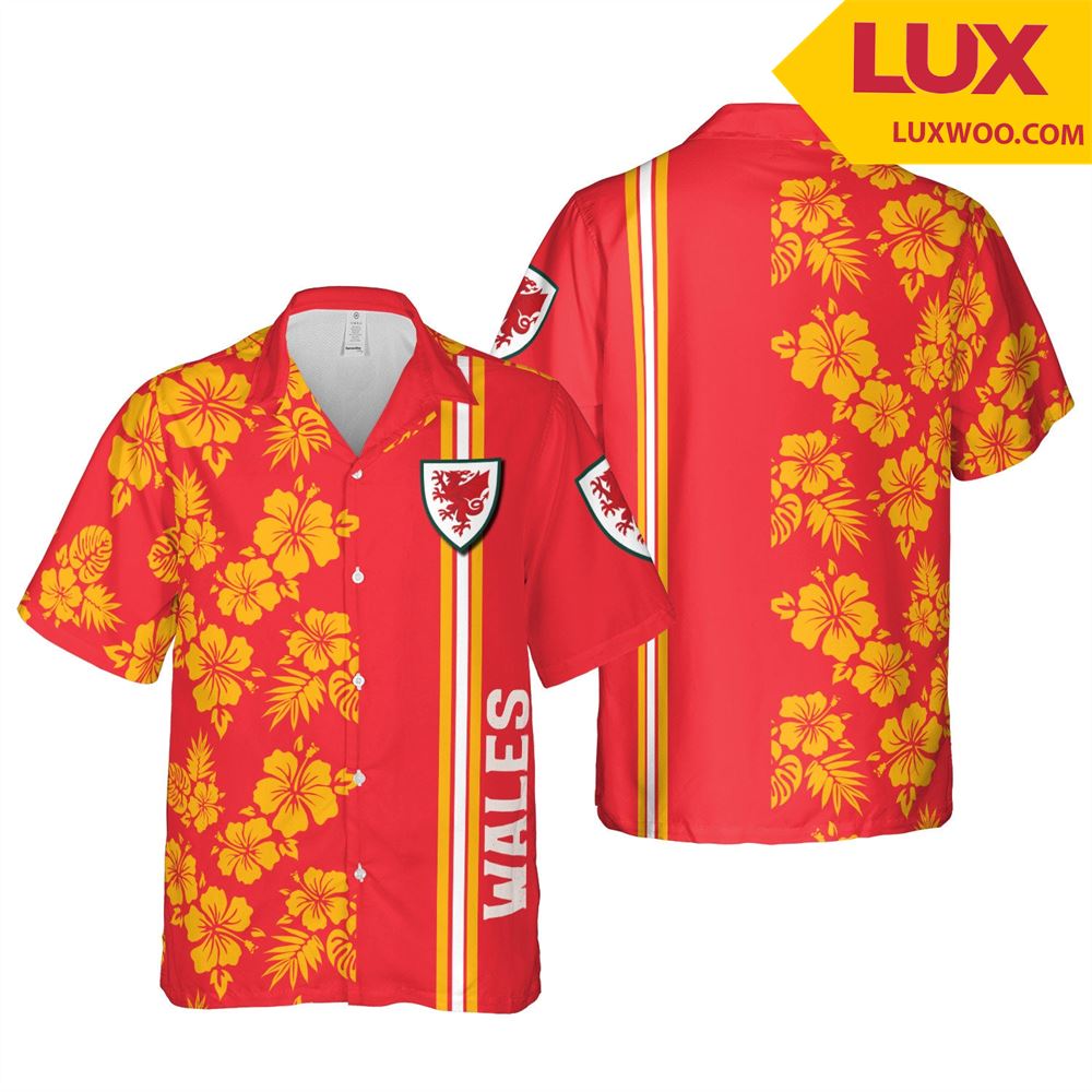 Wales Euro Hawaii Floral Football Unisex Shirt Tha060452
