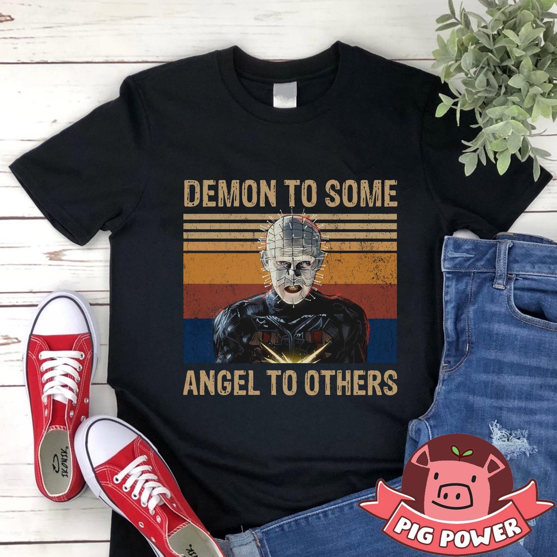 Demon To Some Angel To Others Shirt Vintage Hellraiser Pinhead T-shirt Scary Hal 