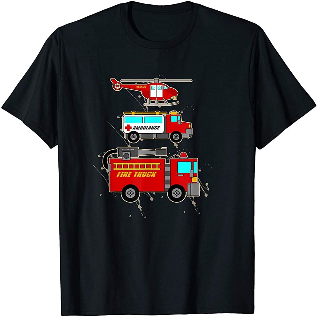 Ems Fire Truck Ambulance Rescue Helicopter Gift T-shirt Plus Size Up To 5xl