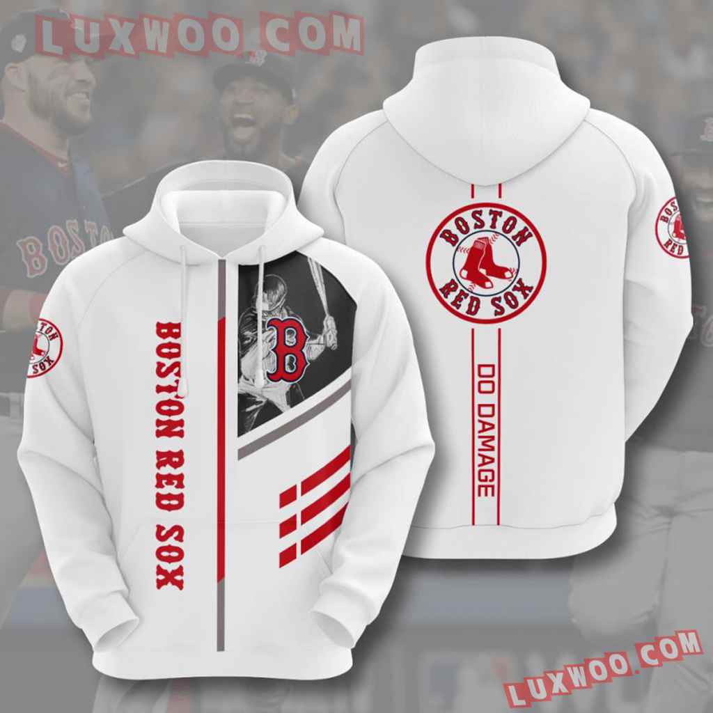 Mlb Boston Red Sox 3d Hoodies Printed Zip Hoodies Sweatshirt Jacket V2