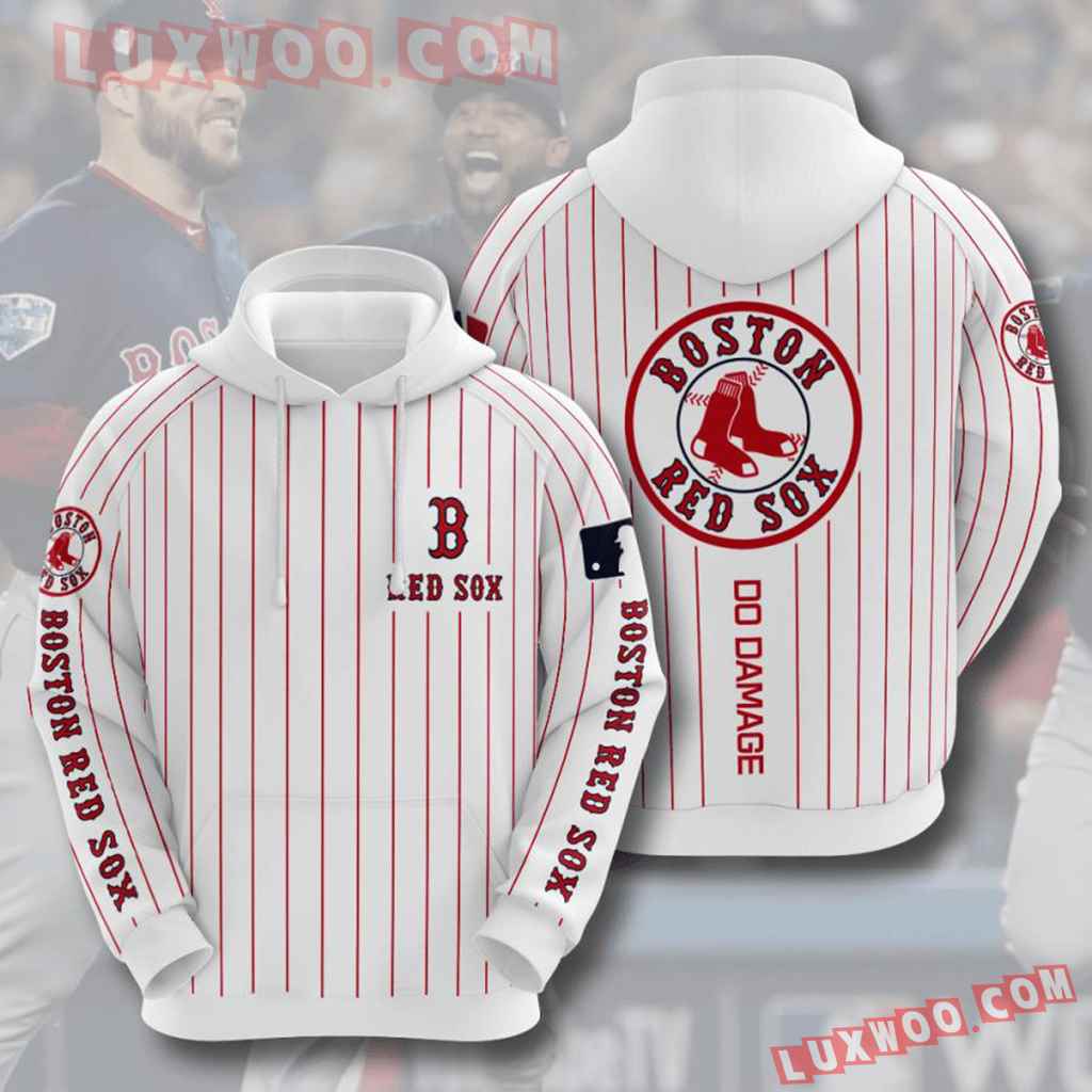 Mlb Boston Red Sox 3d Hoodies Printed Zip Hoodies Sweatshirt Jacket V8