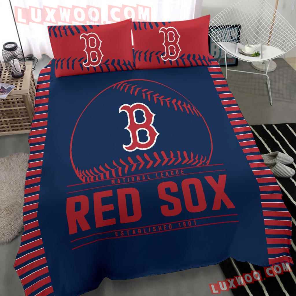 Mlb Boston Red Sox 3d Quilt Bedding Set V2