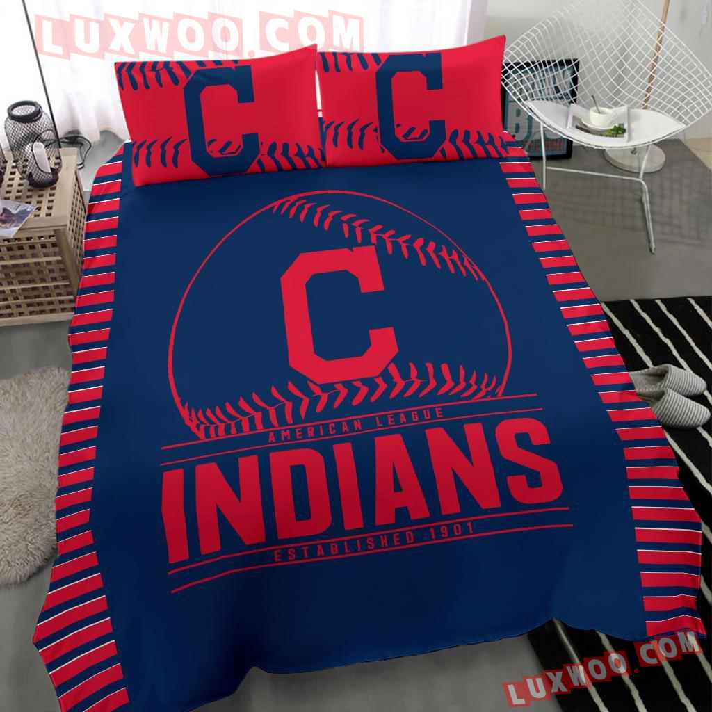 Mlb Cleveland Indians 3d Quilt Bedding Set V1