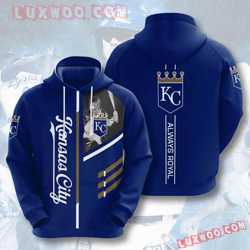 Mlb Kansas City Royals 3d Hoodies Printed Zip Hoodies Sweatshirt Jacket V2