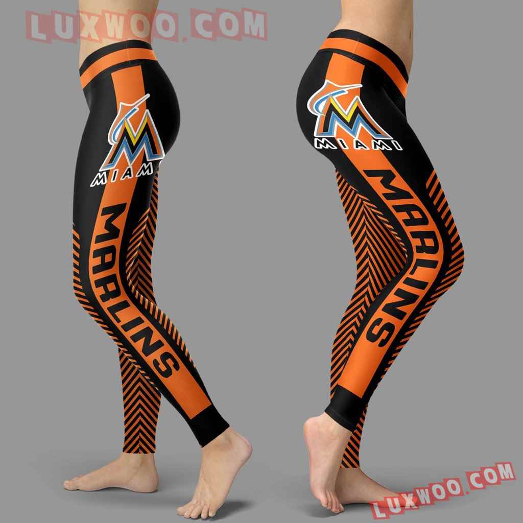 Mlb Miami Marlins Leggings 3d Custom Print Leggings Sport V1