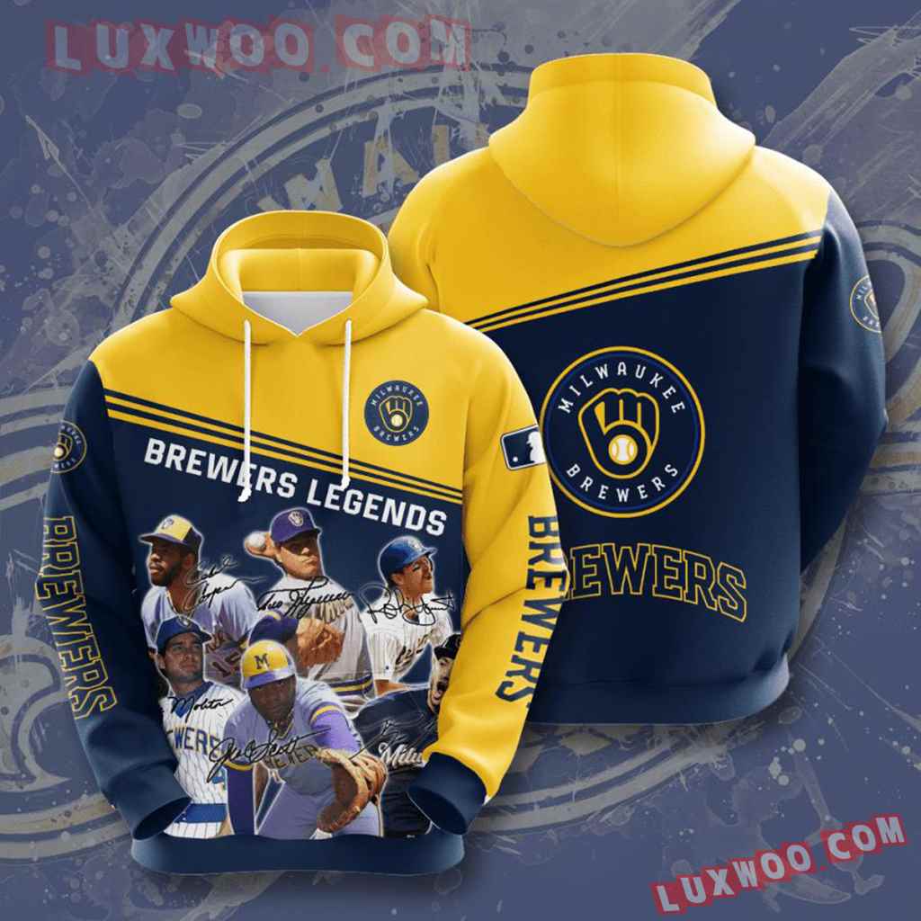Mlb Milwaukee Brewers 3d Hoodies Printed Zip Hoodies Sweatshirt Jacket V9