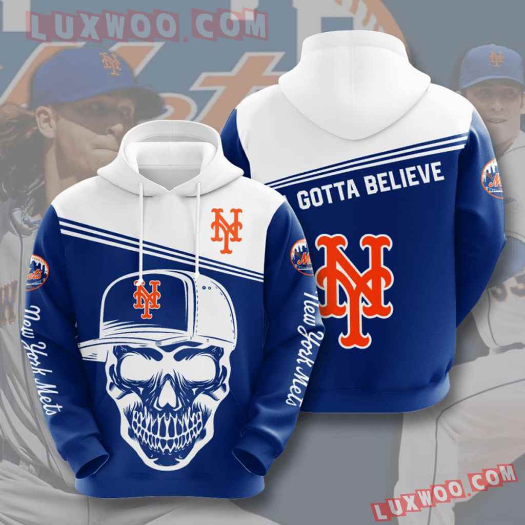 Mlb New York Mets 3d Hoodies Printed Zip Hoodies Sweatshirt Jacket V6