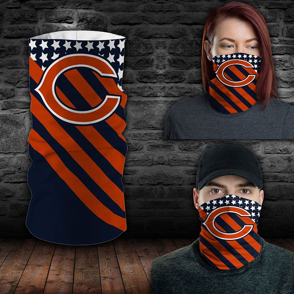 Chicago Bears Nfl Sport Neck Gaiter Flag America Bandana