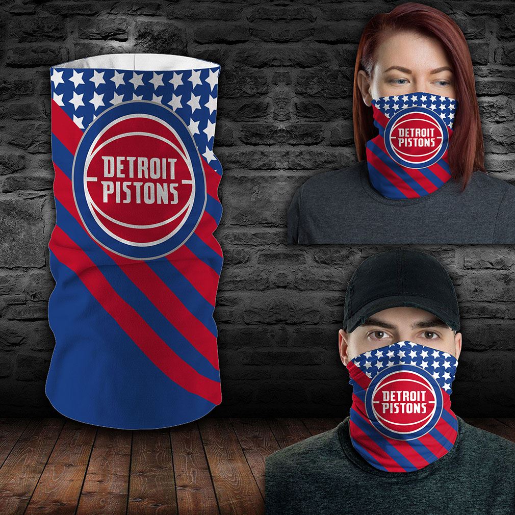 Detroit Pistons Nba Sport Neck Gaiter Flag America Bandana