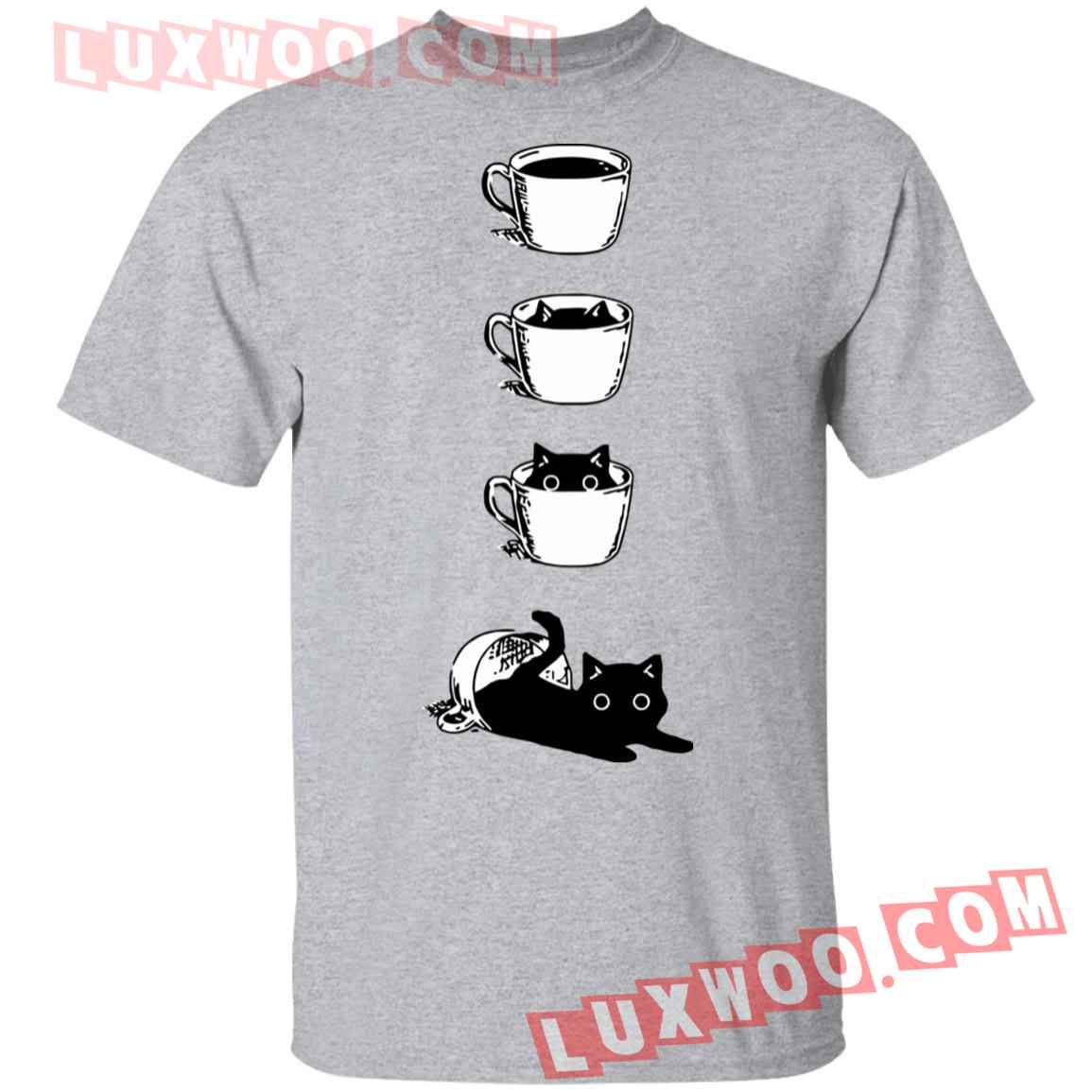 Black Cat Coffee Cat Shirt