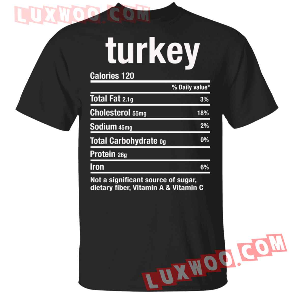 Funny Turkey Nutrition Thanksgiving Shirt