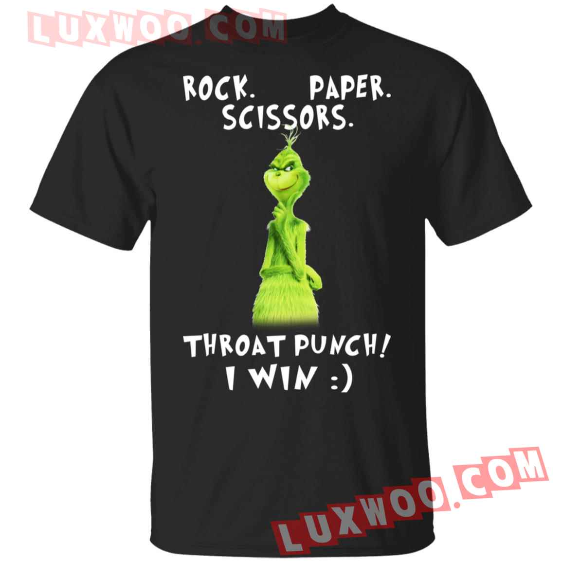 Grinch Rock Paper Scissors Throat Punch I Win Shirt