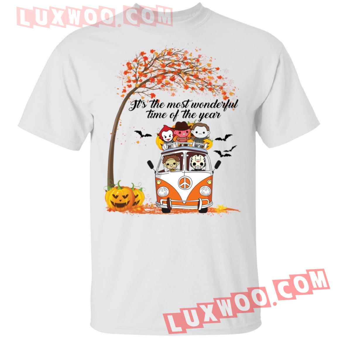 Horror Characters Bus Its The Most Wonderful Time Of The Year Shirt