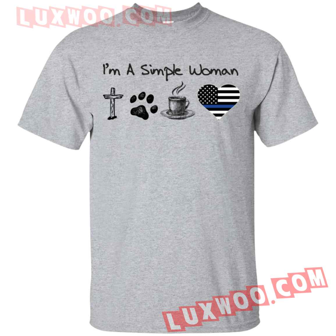 Im A Simple Woman Love Jesus Dog Coffee And America Shirt