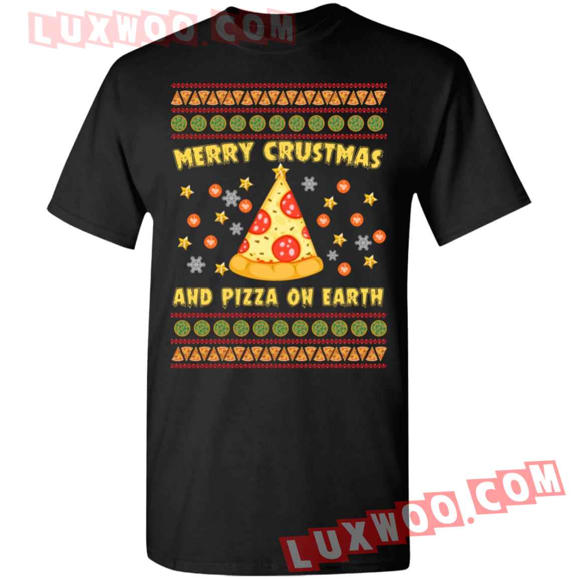 Merry Crustmas And Pizza On Earth Sweatshirt