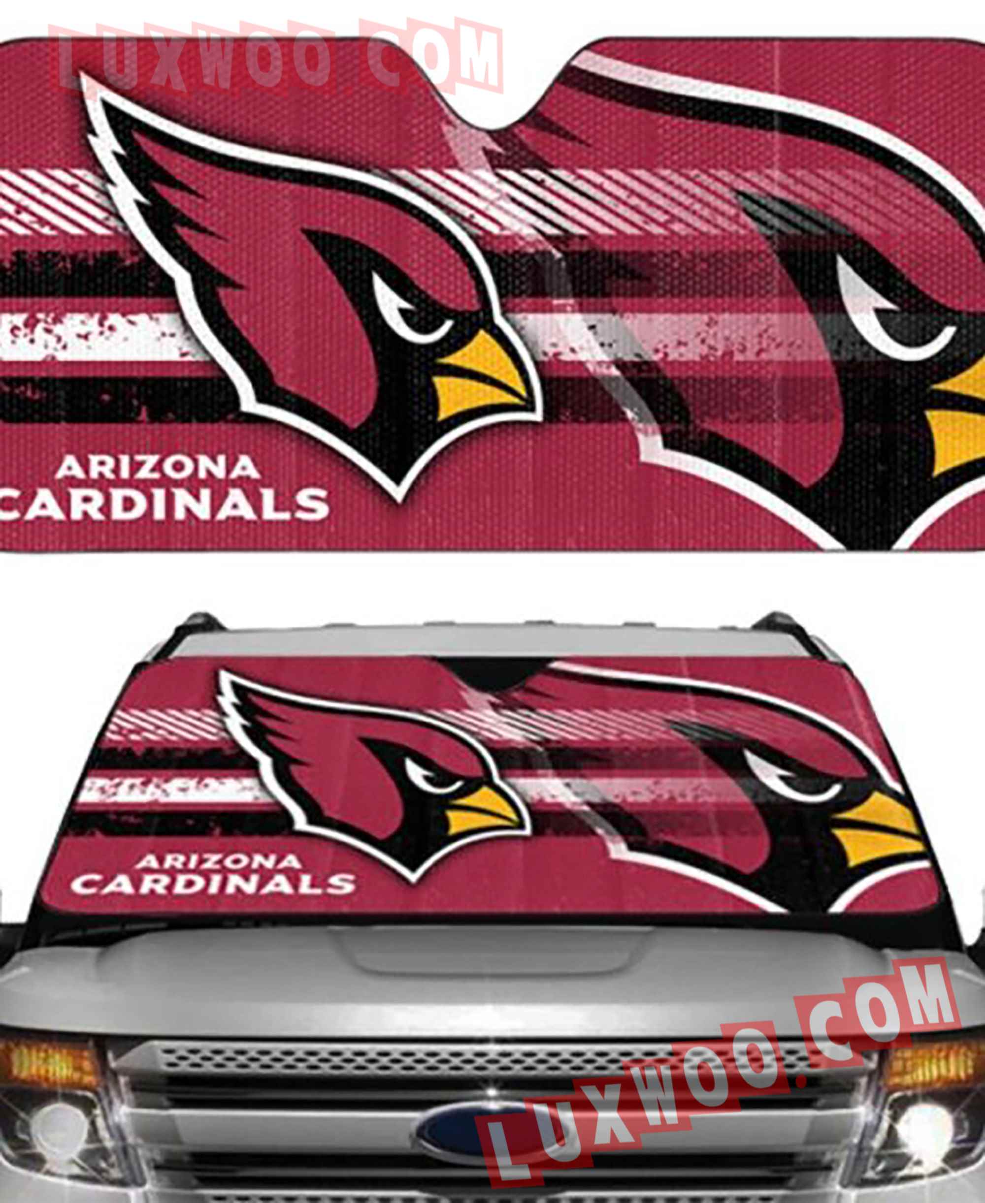 Arizona Cardinals Nfl 3d Auto Sun Shades V1