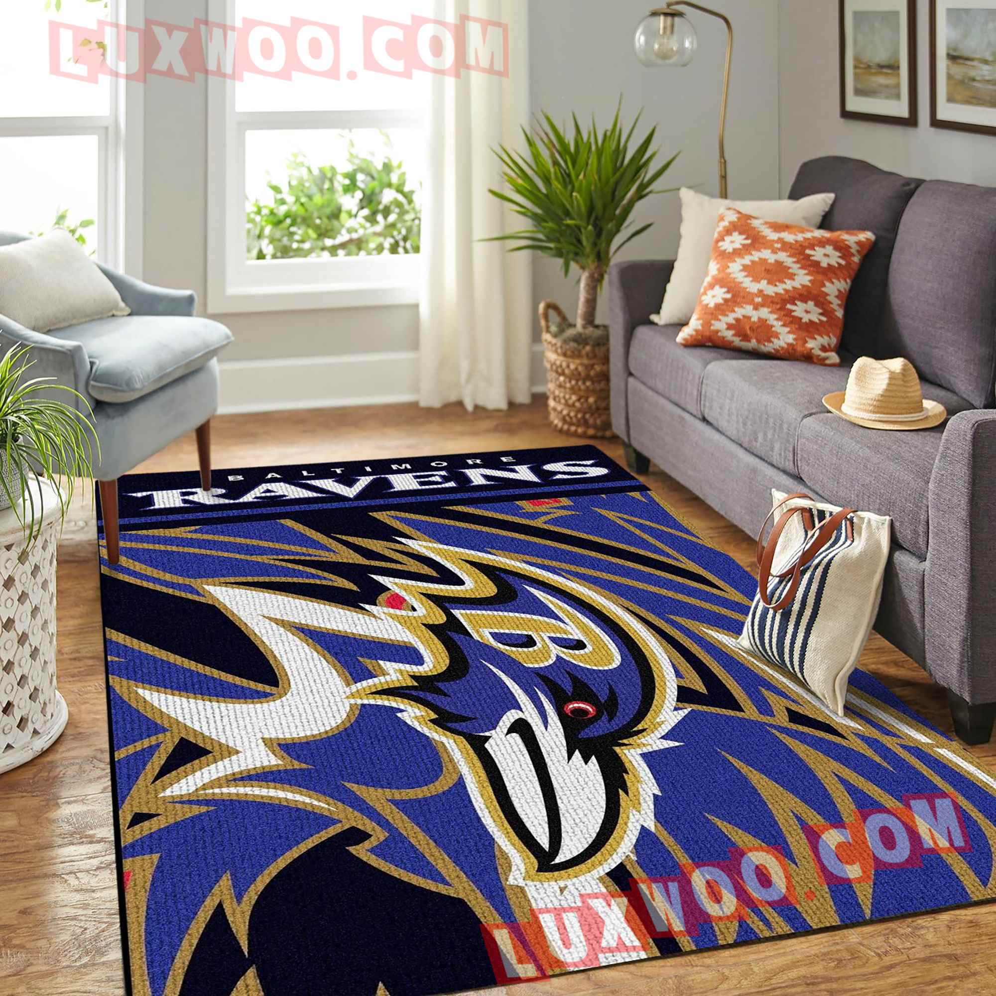 Baltimore Ravens Nfl 3d Living Room Rugs V3
