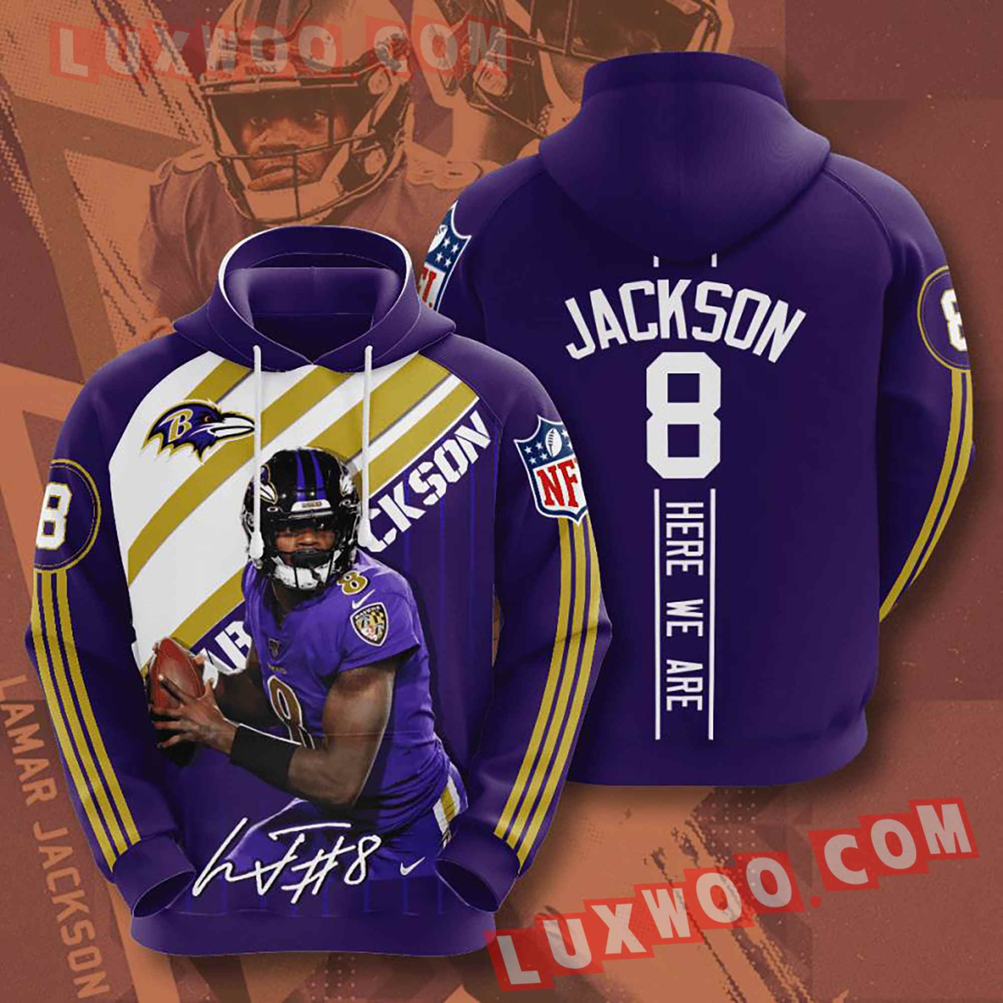 Baltimore Ravens Nfl Custom All Over Print 3d Pullover Hoodie V19