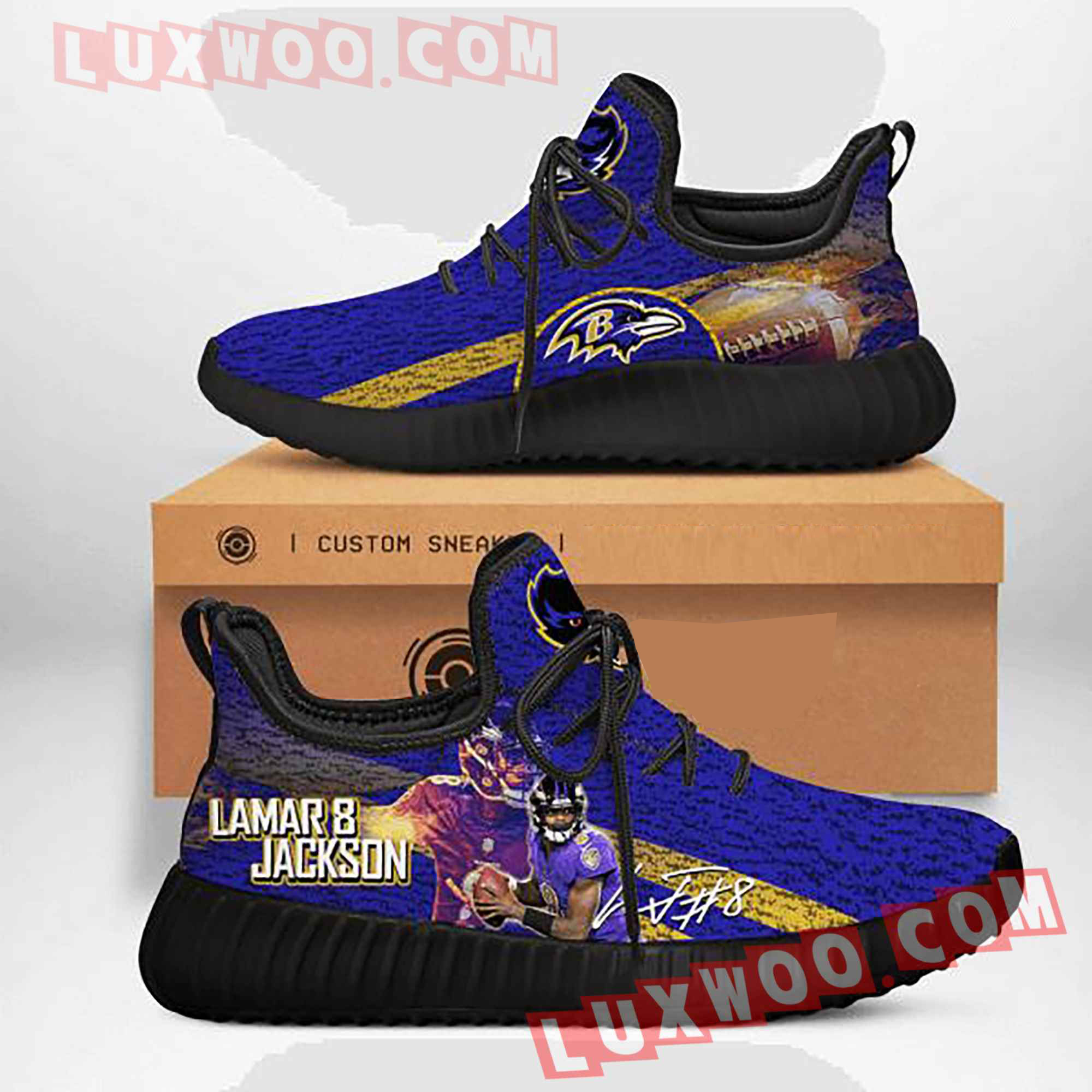 Baltimore Ravens Nfl Yezzy Custom Shoes Sneaker V6