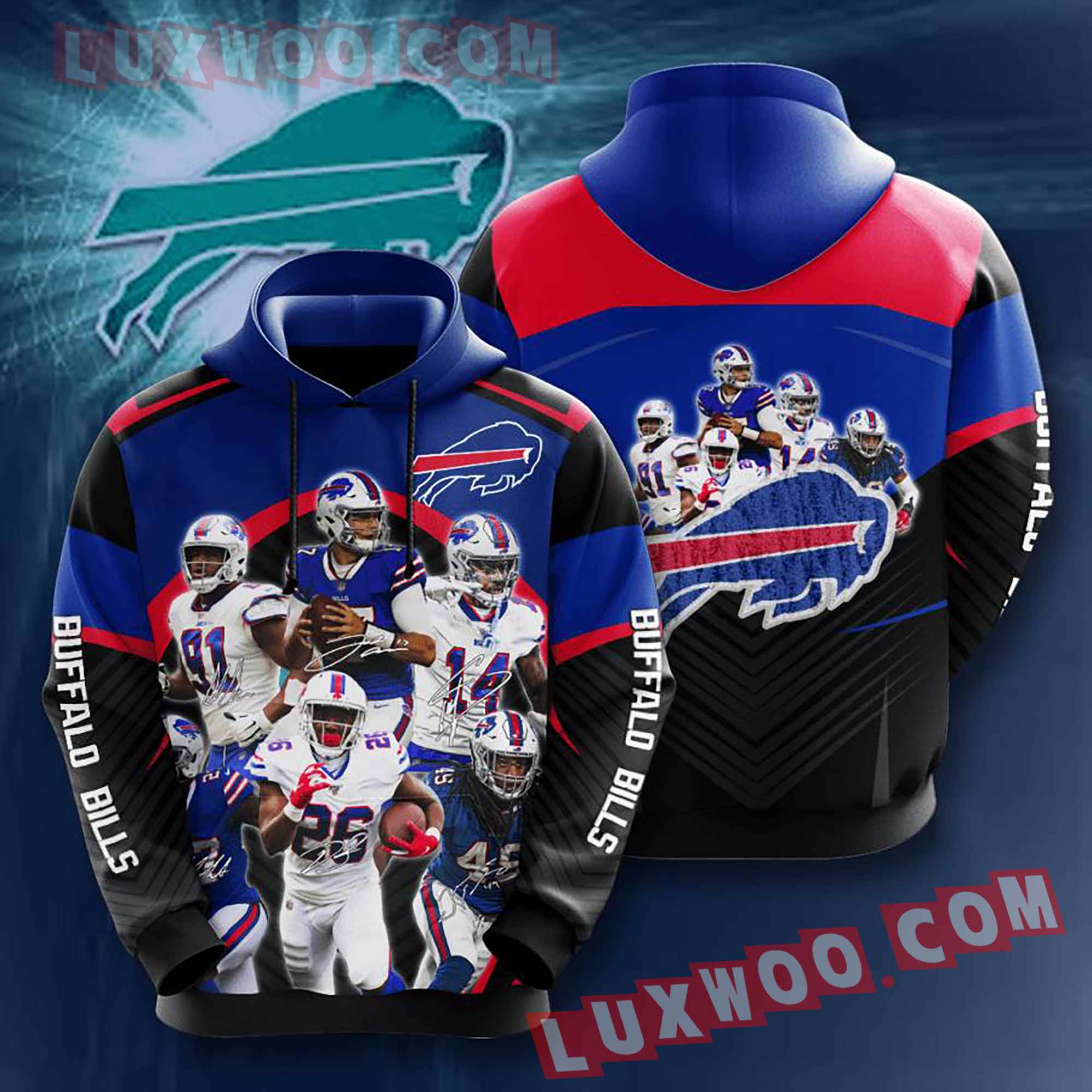 Nfl Buffalo Bills Hoodies Custom All Over Print 3d Pullover Hoodie V2 ...