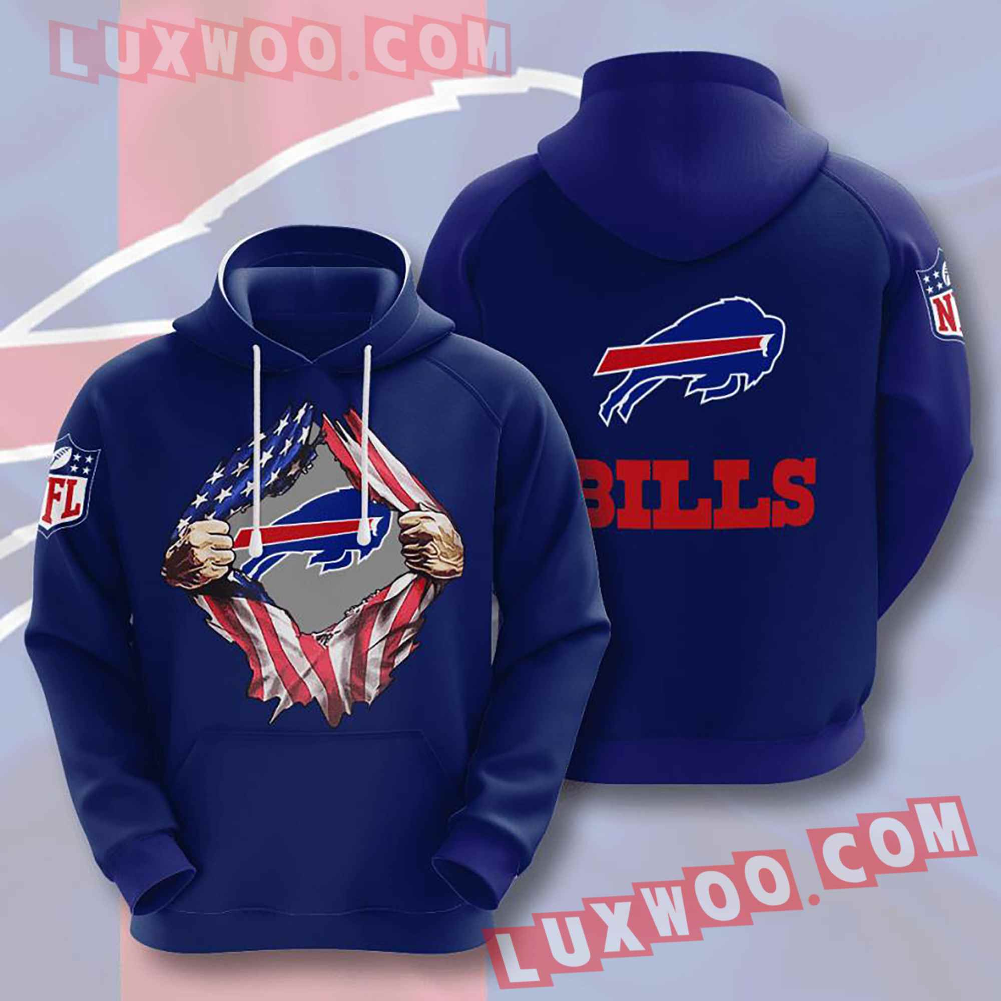Nfl Buffalo Bills Hoodies Custom All Over Print 3d Pullover Hoodie V8