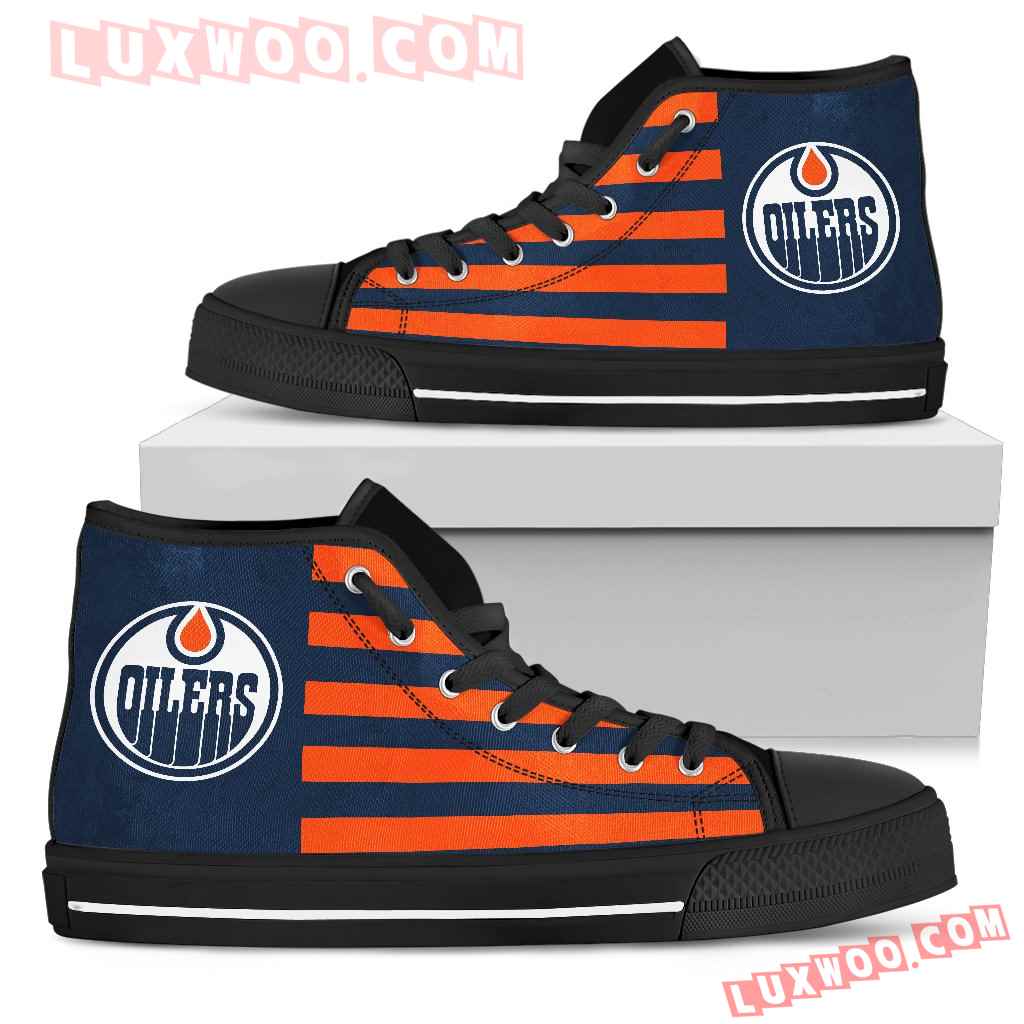 American Flag Edmonton Oilers High Top Shoes