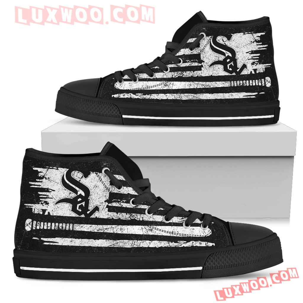 American Flag Vintage Baseball Chicago White Sox High Top Shoes