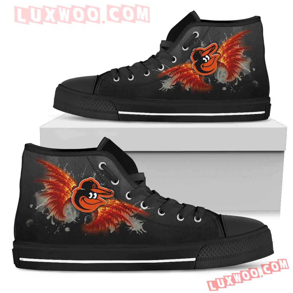 Angel Wings Baltimore Orioles High Top Shoes