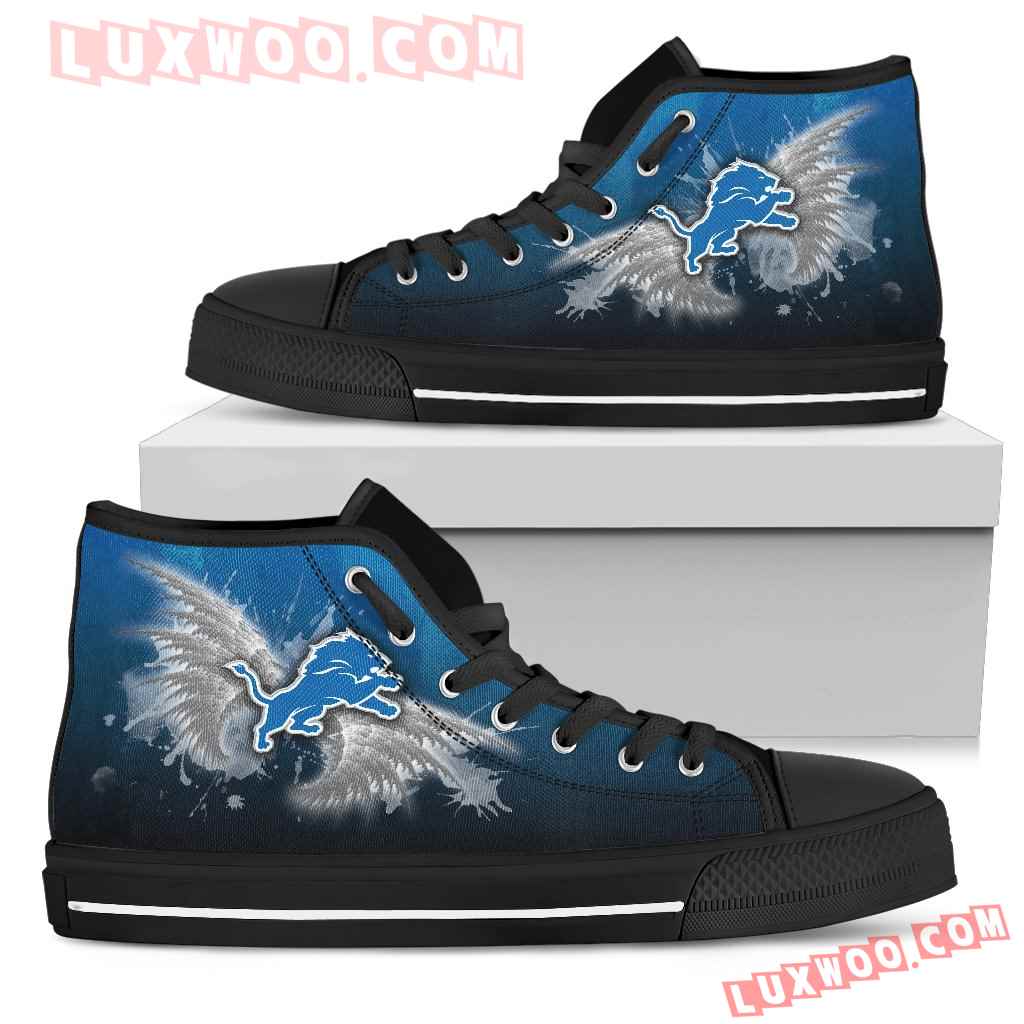 Angel Wings Detroit Lions High Top Shoes