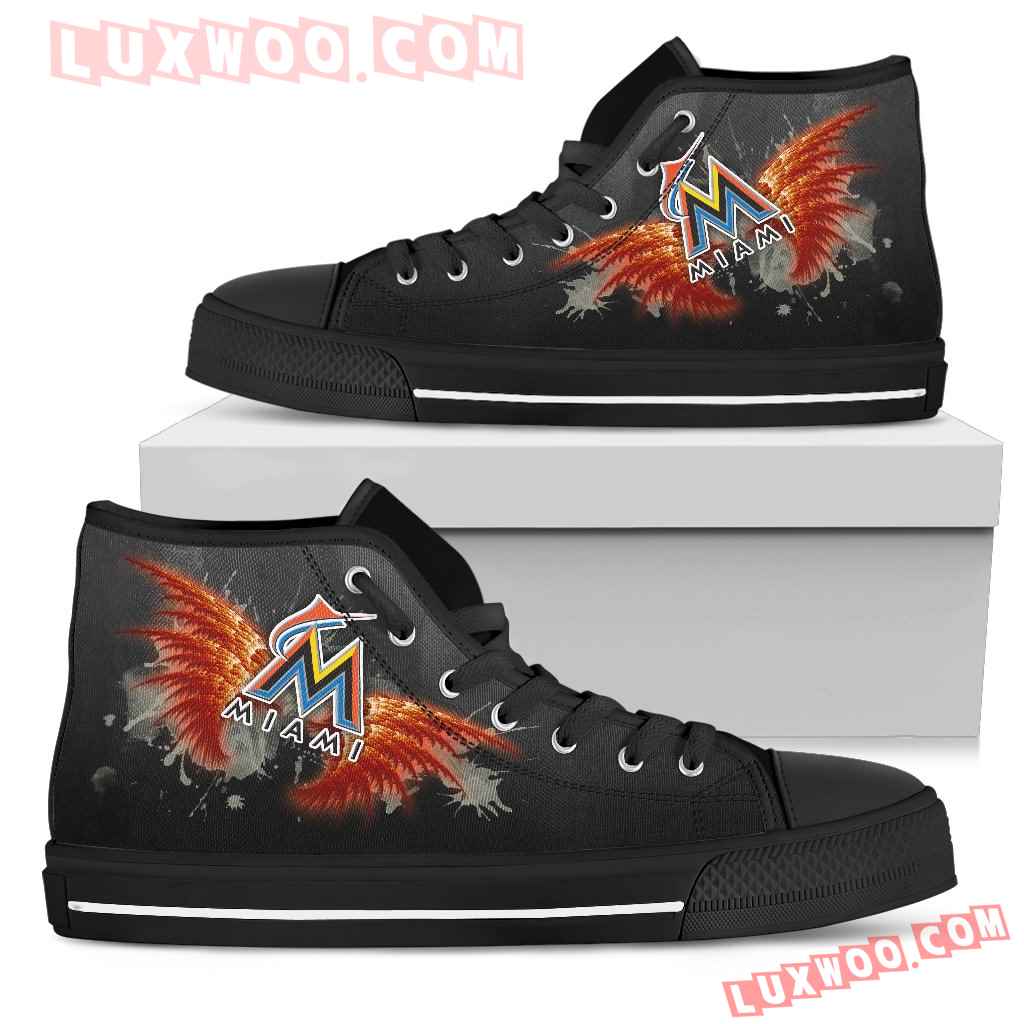 Angel Wings Miami Marlins High Top Shoes