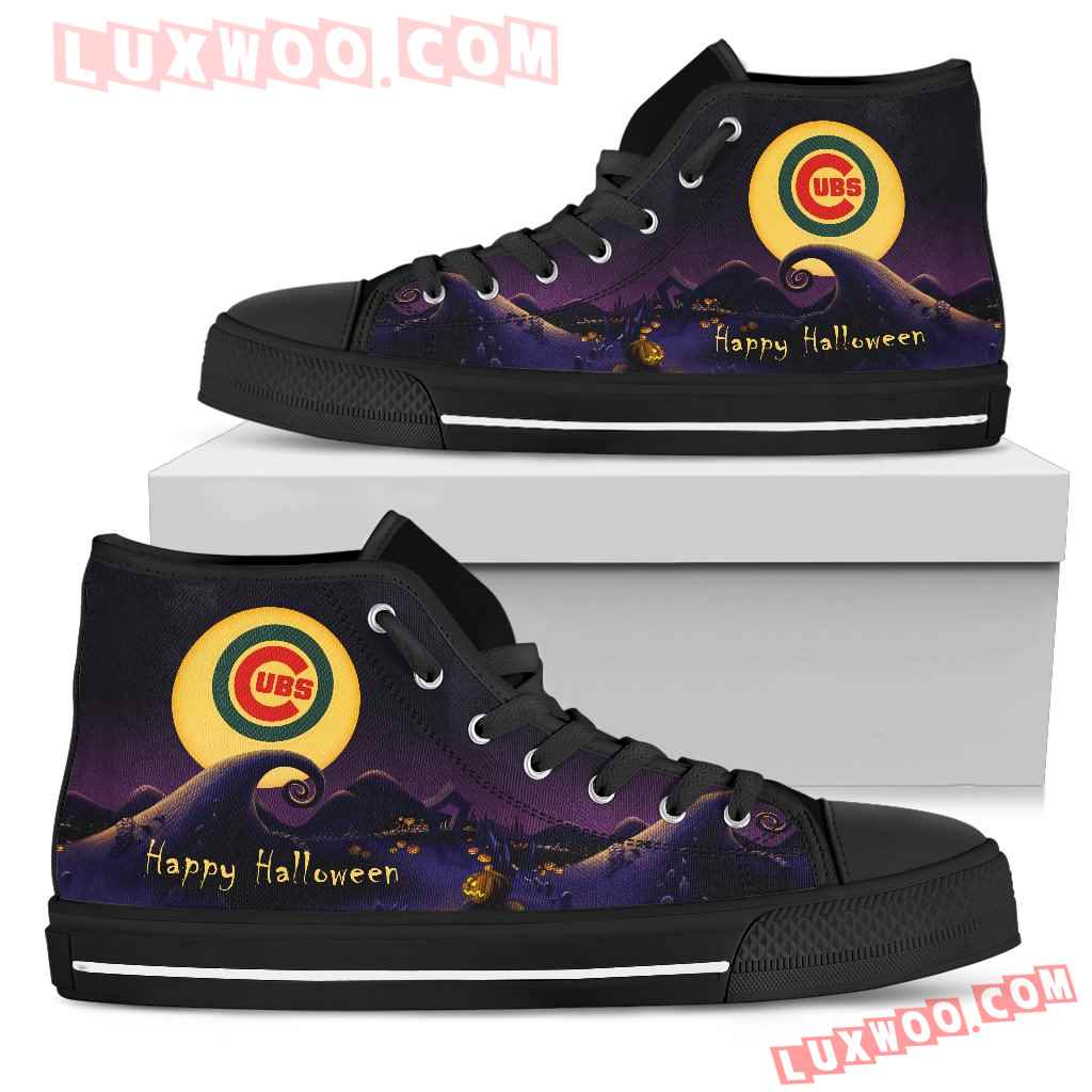 Before Christmas Nightmare Halloween Moonlight Chicago Cubs High Top Shoes