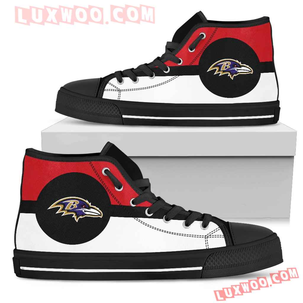 Bright Colours Open Sections Great Logo Baltimore Ravens High Top Shoes ...
