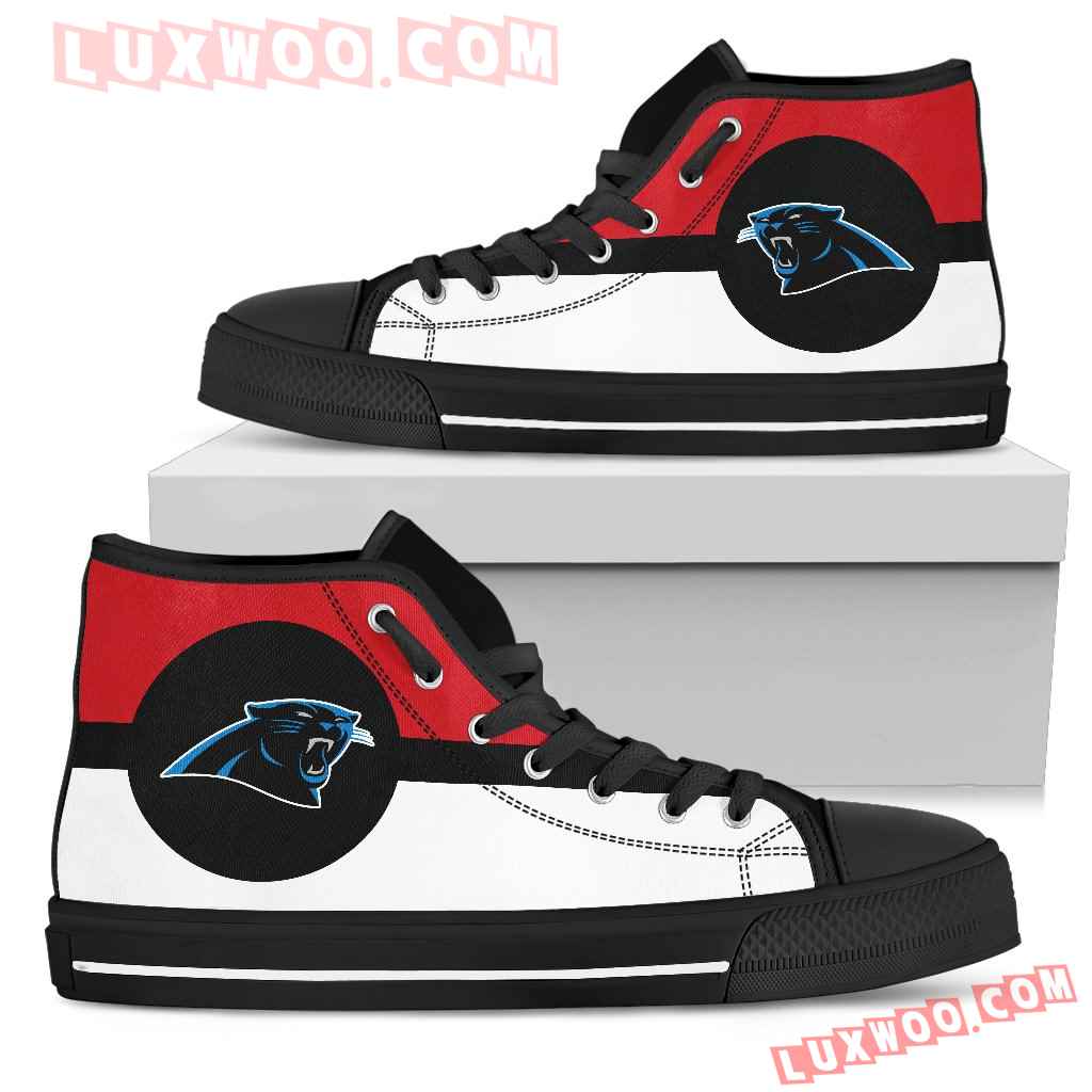 Bright Colours Open Sections Great Logo Carolina Panthers High Top Shoes