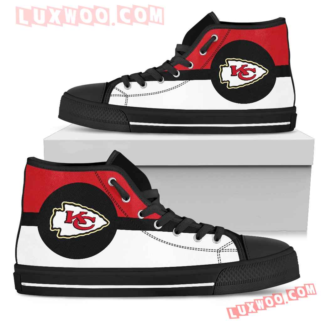 Bright Colours Open Sections Great Logo Kansas City Chiefs High Top Shoes