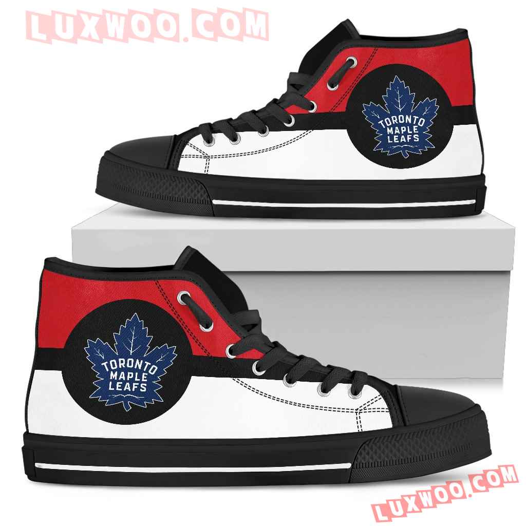 Bright Colours Open Sections Great Logo Toronto Maple Leafs High Top Shoes