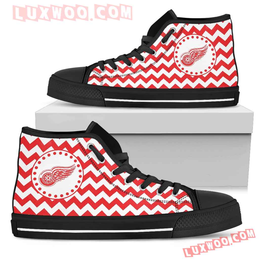 Chevron Broncos Detroit Red Wings High Top Shoes