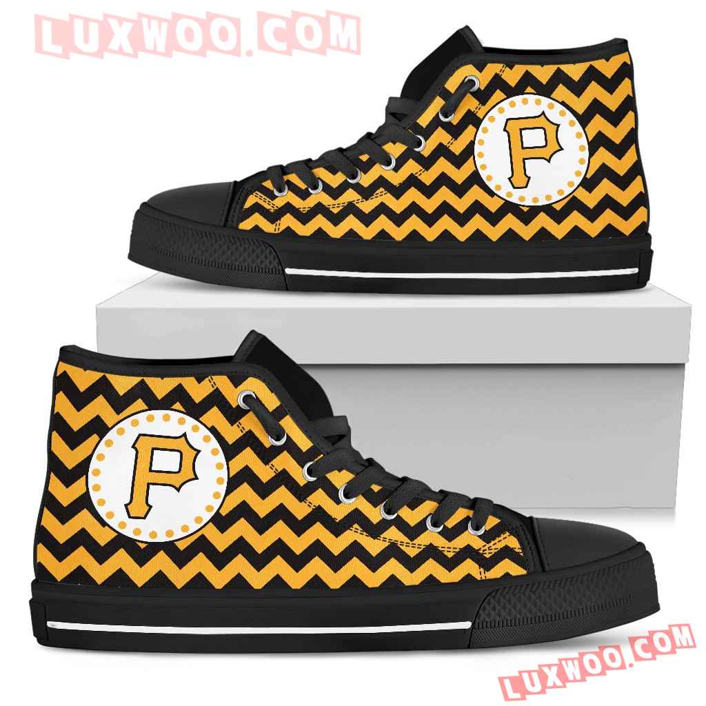 Chevron Broncos Pittsburgh Pirates High Top Shoes