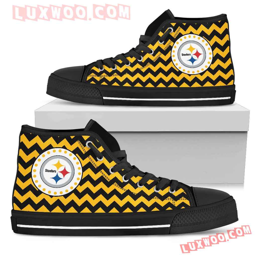 Chevron Broncos Pittsburgh Steelers High Top Shoes