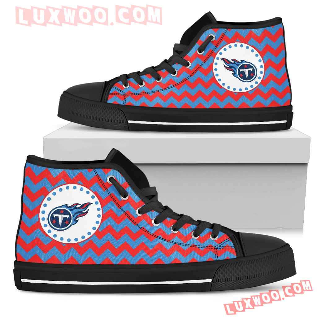 Chevron Broncos Tennessee Titans High Top Shoes