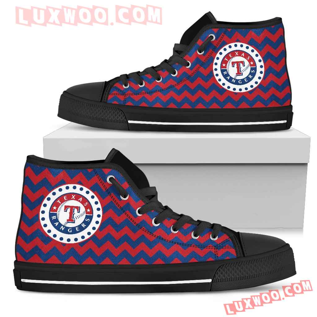 Chevron Broncos Texas Rangers High Top Shoes