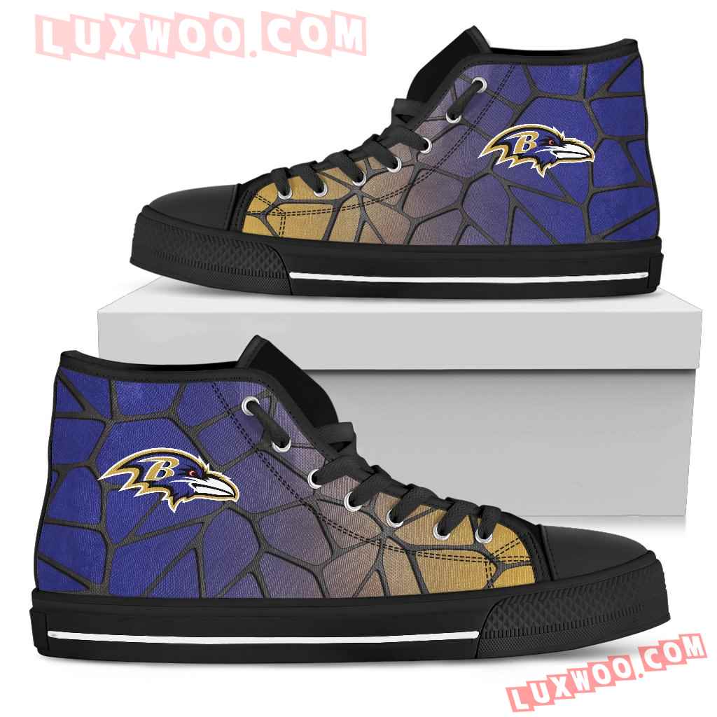 Colors Air Cushion Baltimore Ravens Gradient High Top Shoes