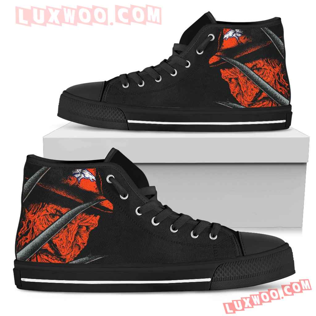 Denver Broncos Nightmare Freddy Colorful High Top Shoes