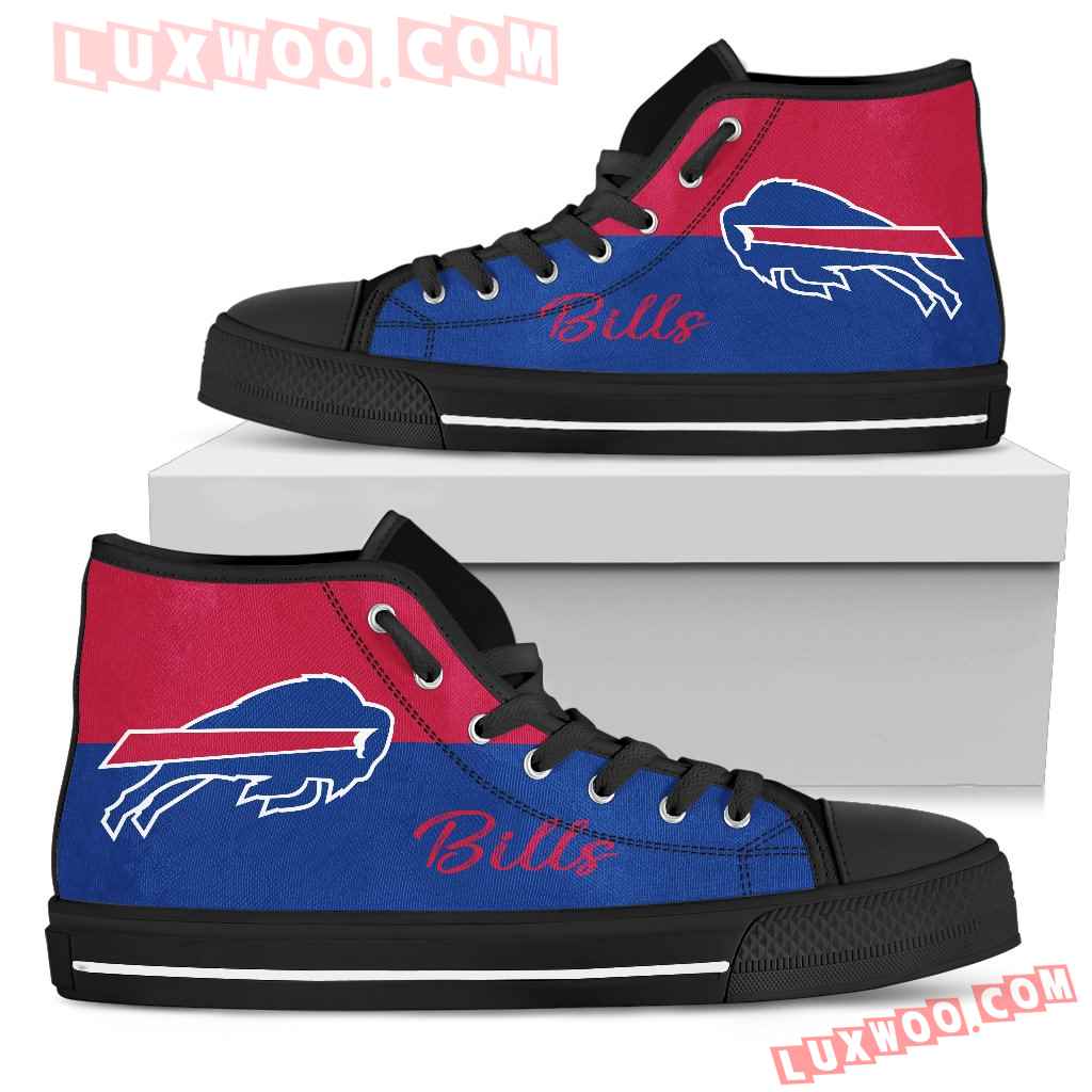 Divided Colours Stunning Logo Buffalo Bills High Top Shoes