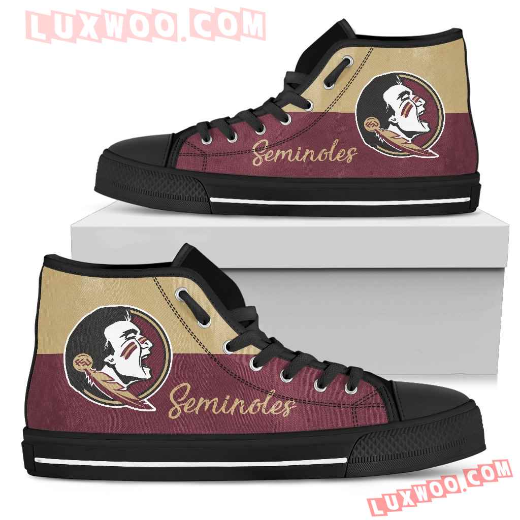 Divided Colours Stunning Logo Florida State Seminoles High Top Shoes