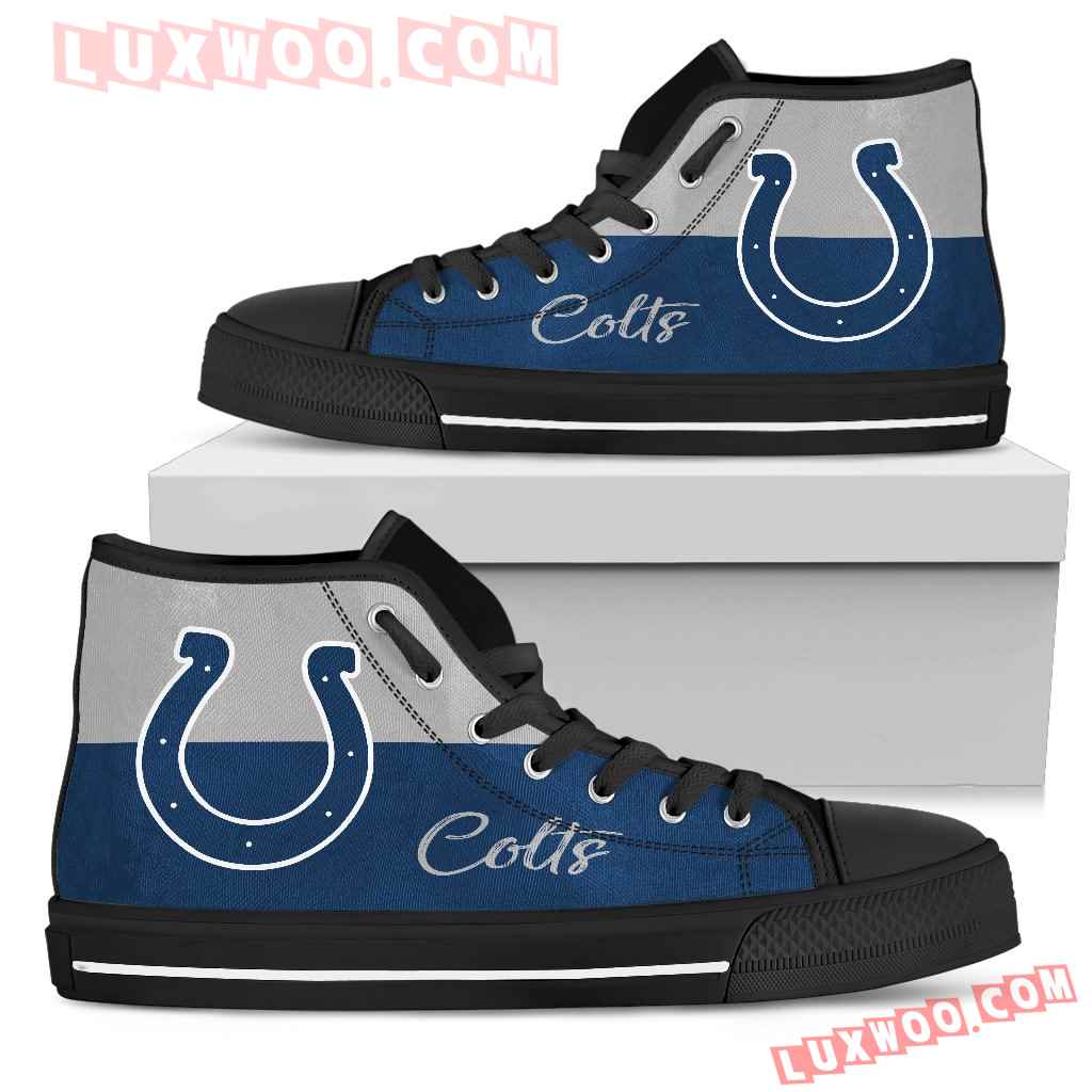 Divided Colours Stunning Logo Indianapolis Colts High Top Shoes