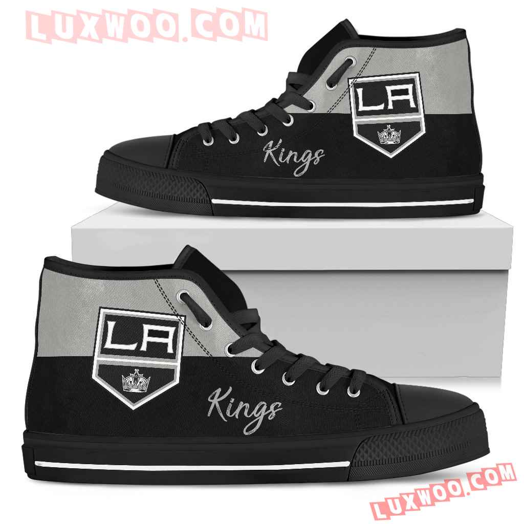Divided Colours Stunning Logo Los Angeles Kings High Top Shoes