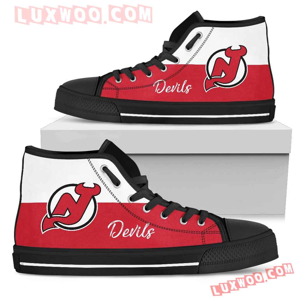 Divided Colours Stunning Logo New Jersey Devils High Top Shoes