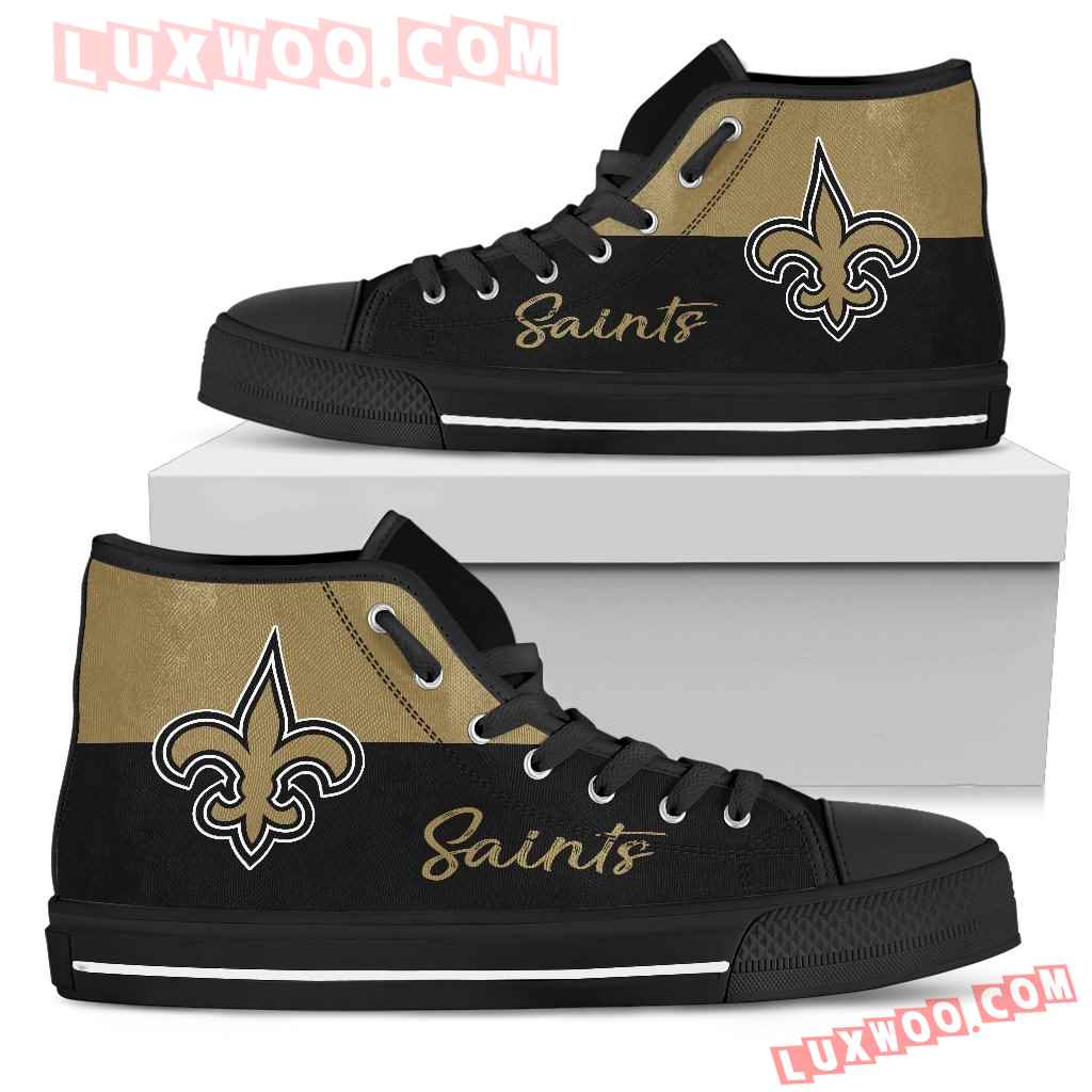 Divided Colours Stunning Logo New Orleans Saints High Top Shoes